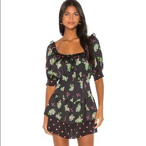 Wilson Print Mix Mini Dress in Black Floral